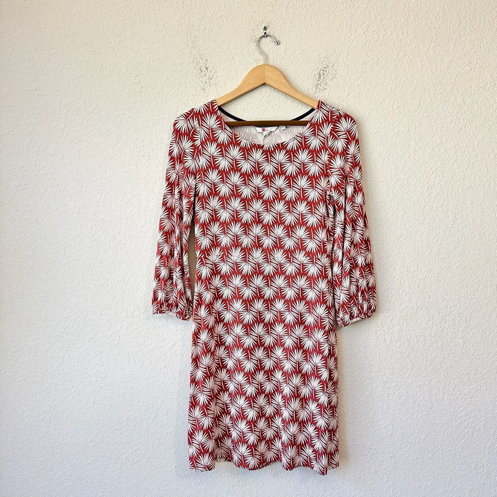 NWT BODEN Lucie Jersey Tunic Dress in Red Leaf Print #JO351